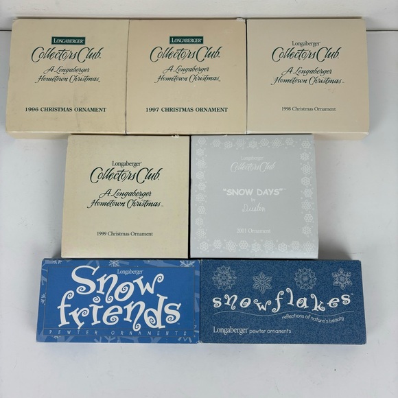 Lot (7) Longaberger Christmas ornaments/tie-on Collector’s Club/Snowfrie… - Picture 11 of 11